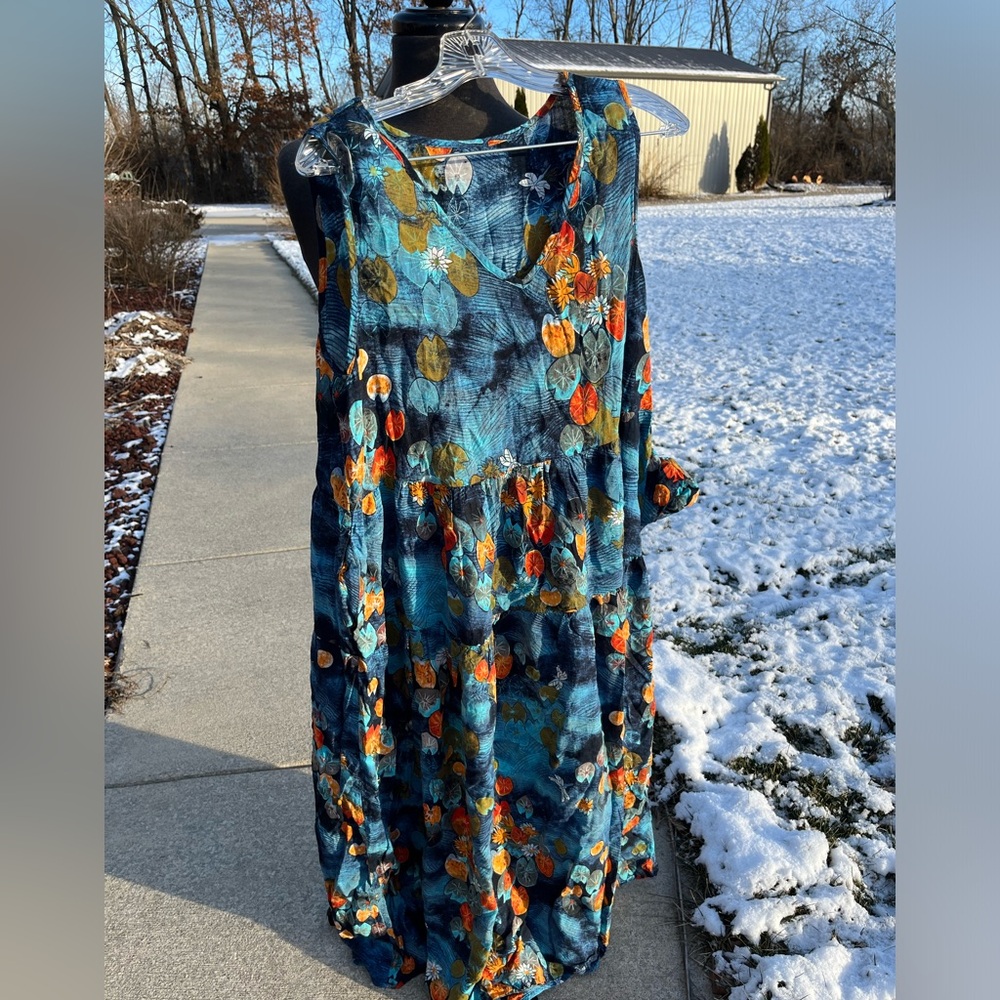 Thin summer sleeveless maxi dress large